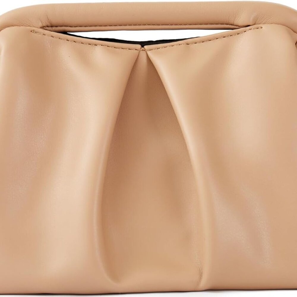 Chic Khaki Evening Clutch with Detachable Chain - Perfect for Weddings & Parties